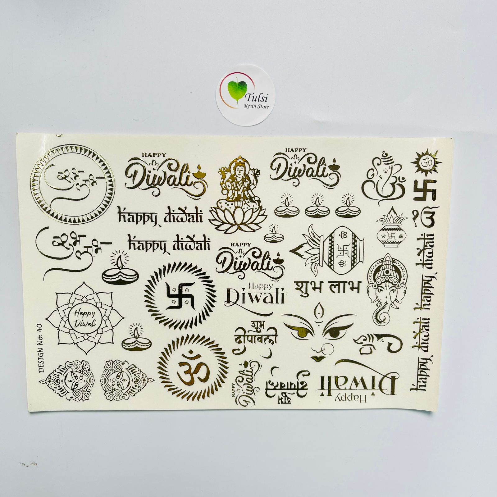 Diwali Embossed Sticker Sheet - (C)