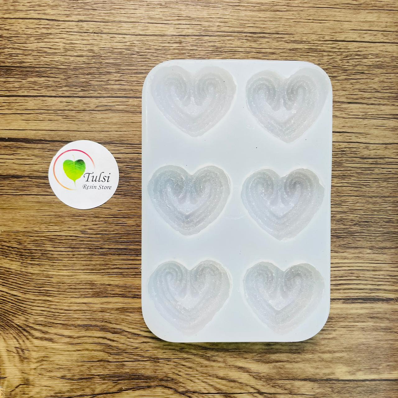 Designer 6 Cavity Heart Candle Mould