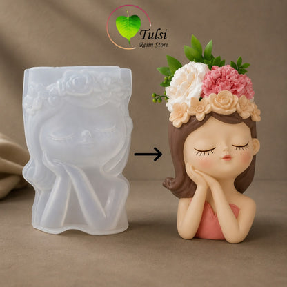 Girl Plantern/Candle Holder Mould (D)