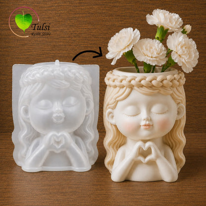 Girl Plantern/Candle Holder Mould (C)