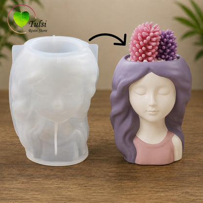 Girl Plantern/Candle Holder Mould (B)