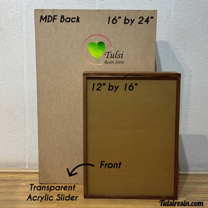 Teakwood Floating Frame (Q) - Acylic Slider without Partition