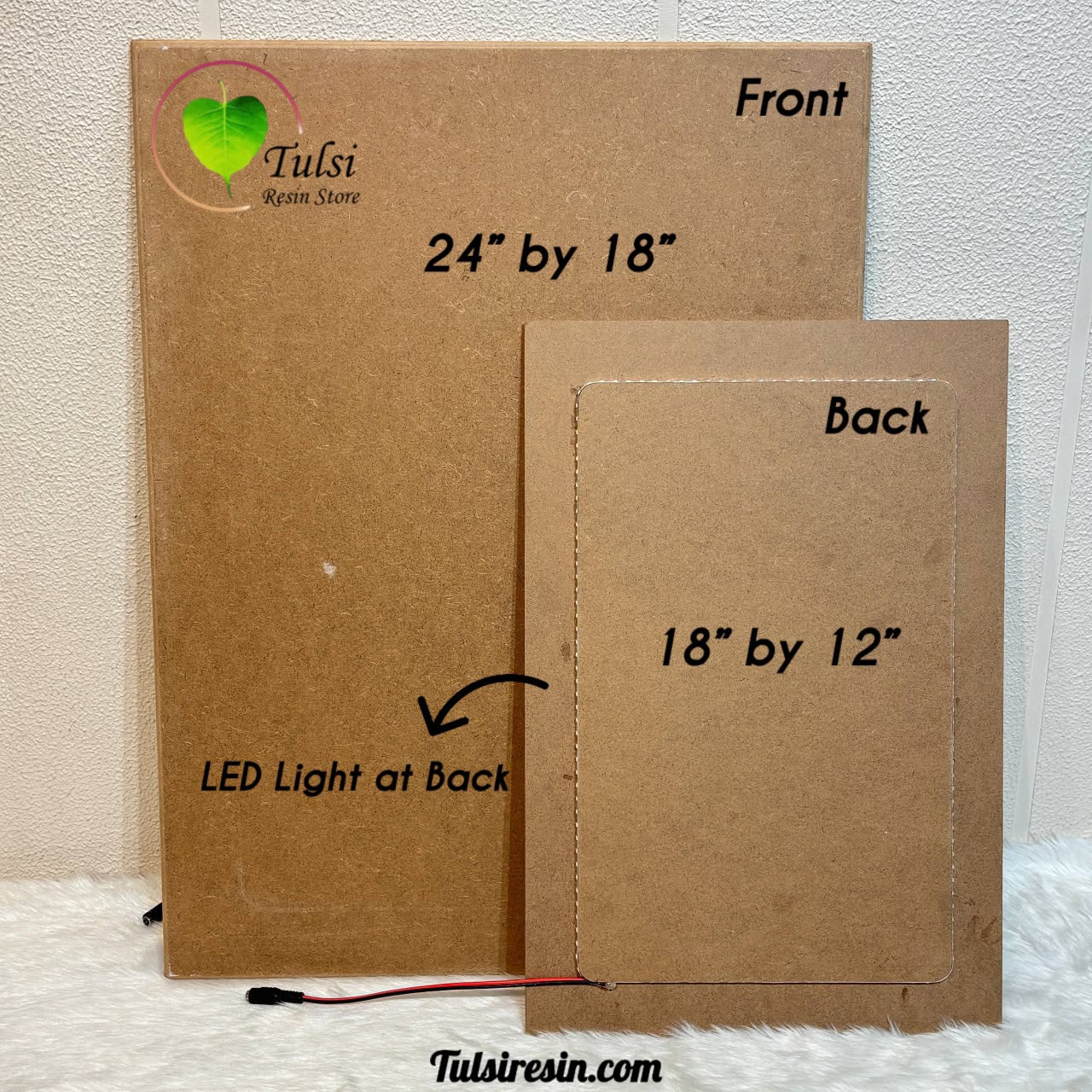 LED Light MDF Base (001) - Plain Rectangle