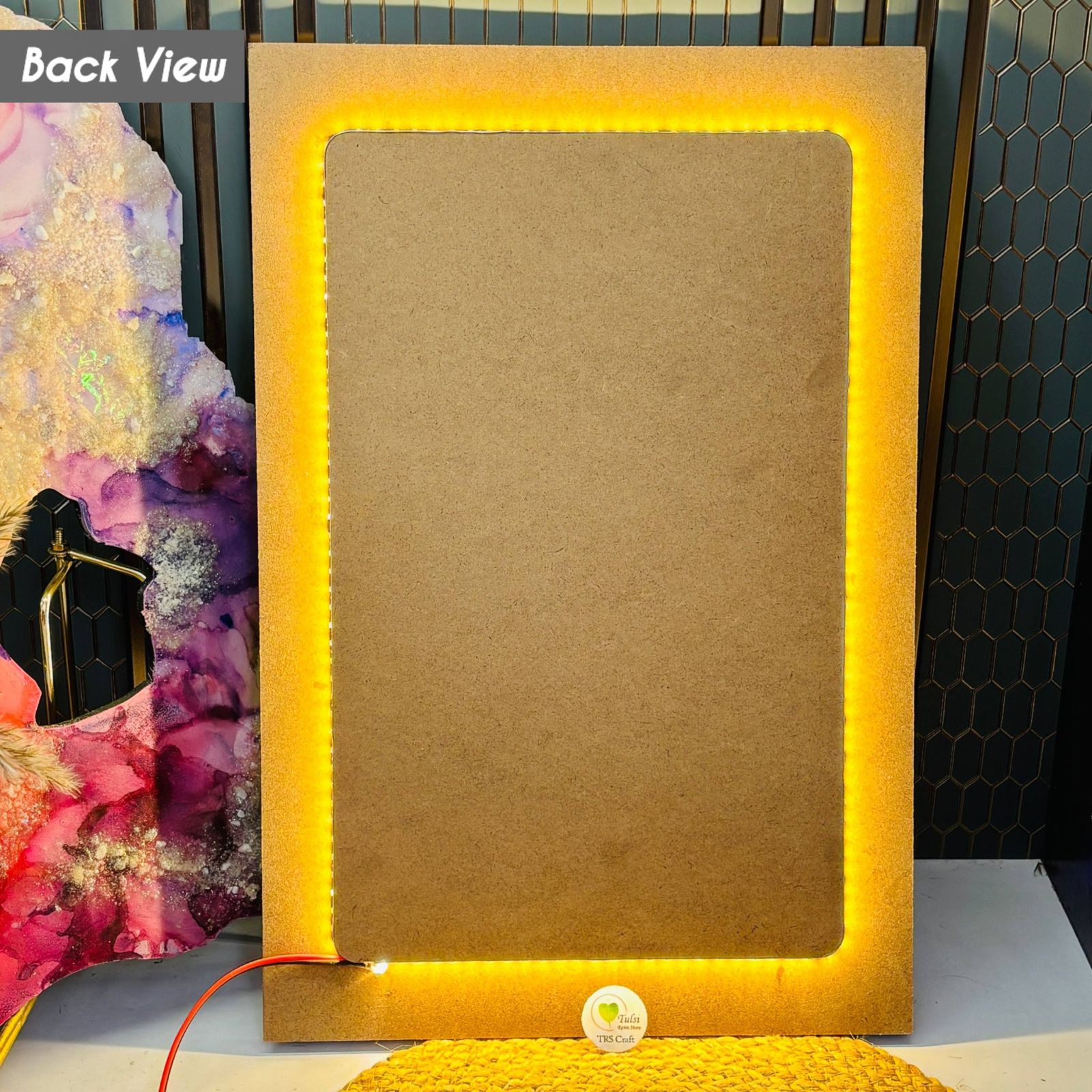 LED Light MDF Base (001) - Plain Rectangle
