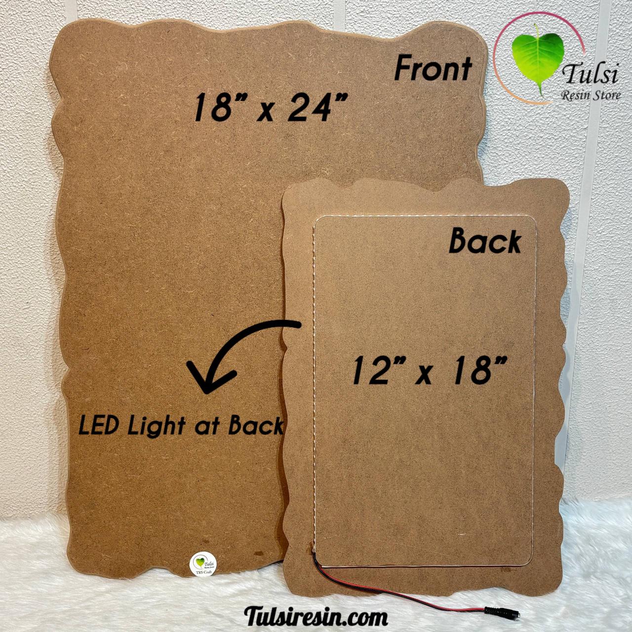 LED Light MDF Base (003) - Agate Rectangle