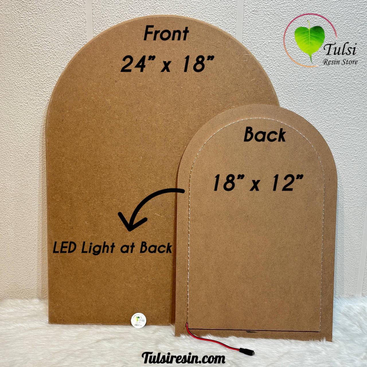 LED Light MDF Base (004) - Arch Shape