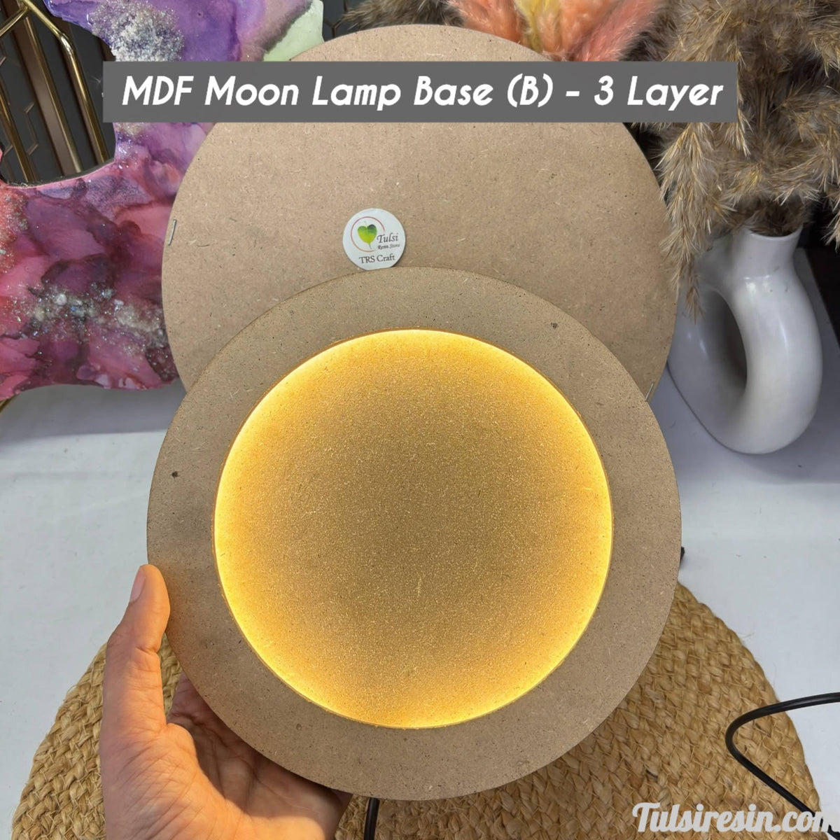MDF Moon Lamp Base (B) - 3 layer
