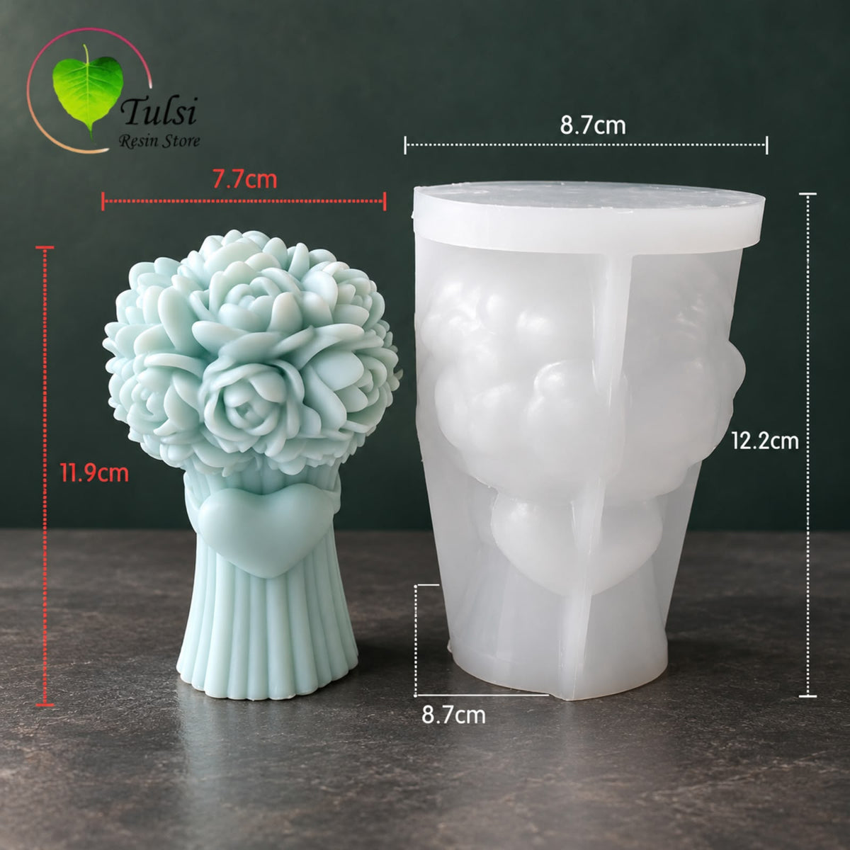 Bouquet Candle Mould (E)- Rose Heart