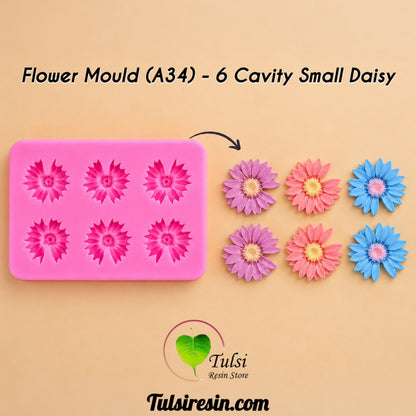 Flower Mould (A34) - 6 Cavity Small daisy