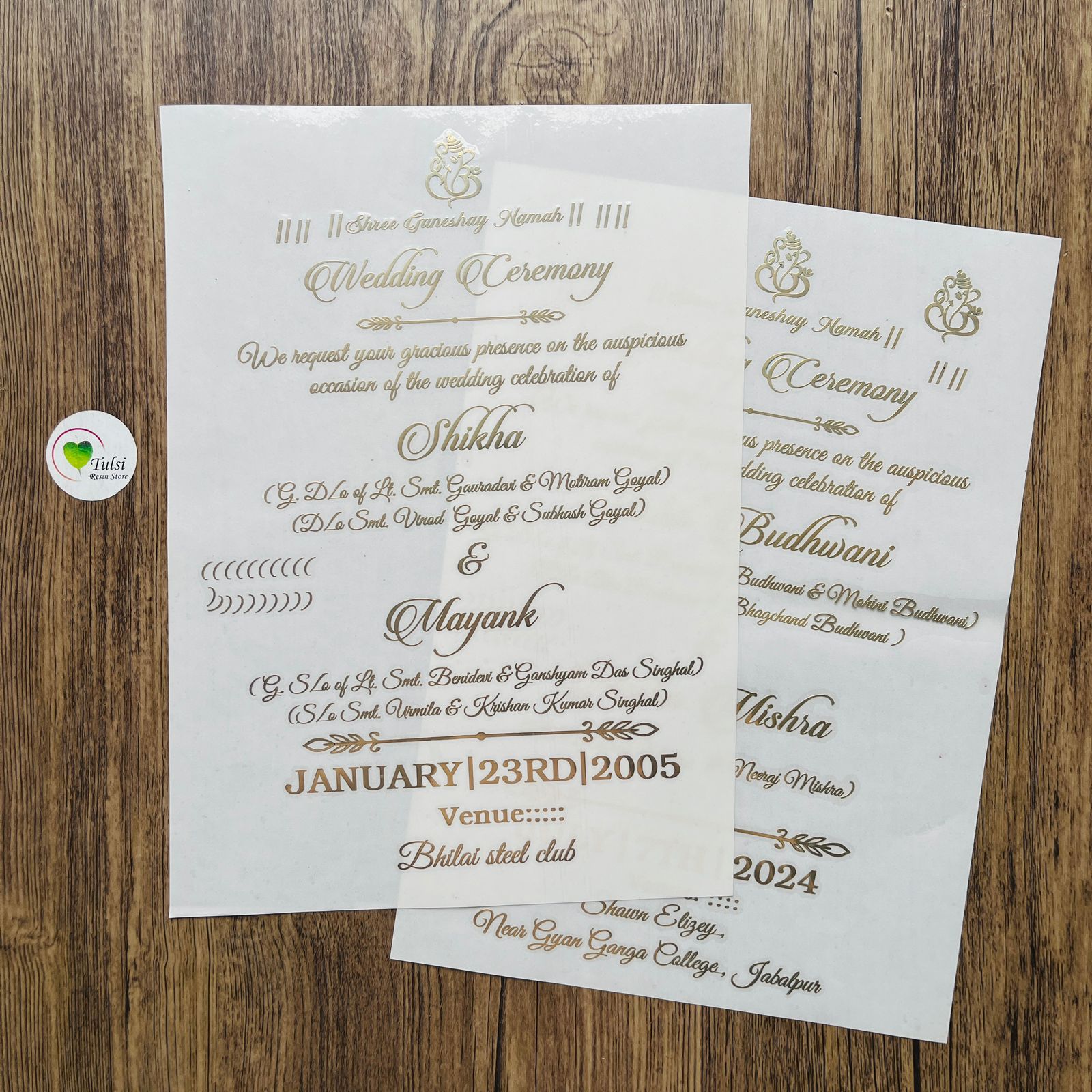 Custom Metal sticker- Wedding Invitation