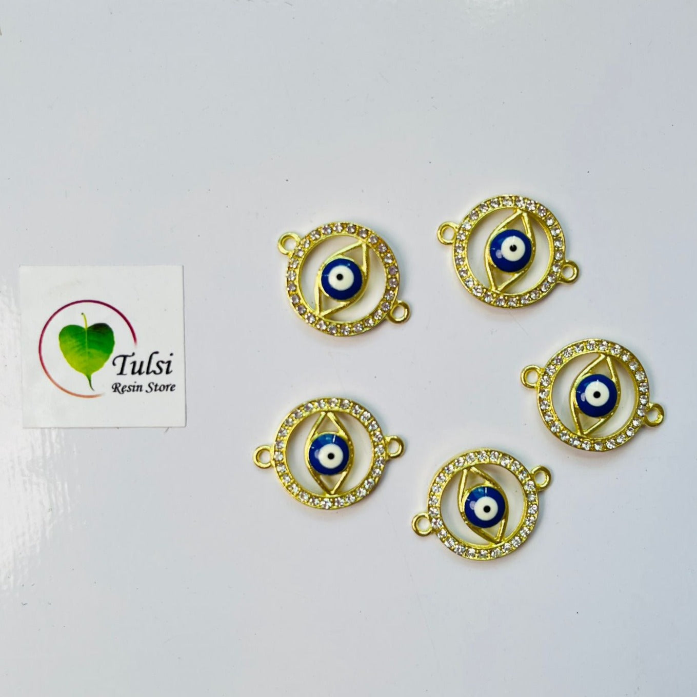 Diamond Evil Eye Two Hook Charm (A)