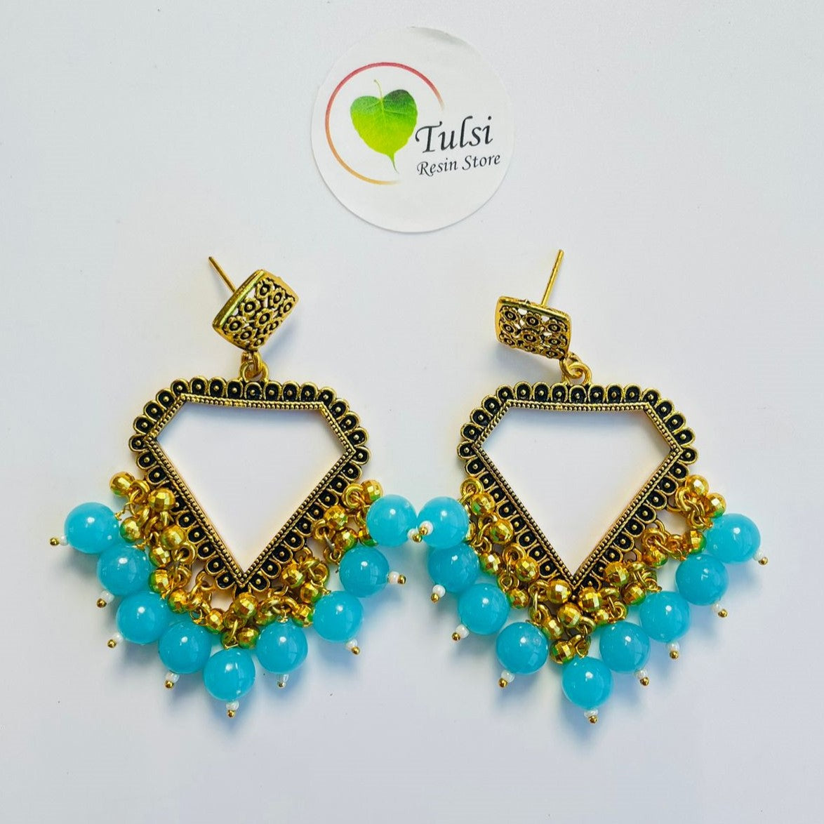 Diamond Jhumka Bazel With Moti (Gold)