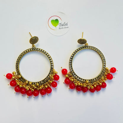 Big Round Jhumka Bazel With Moti (Gold)