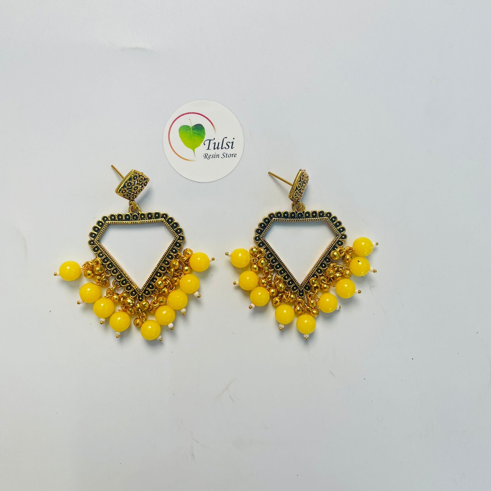 Diamond Jhumka Bazel With Moti (Gold)