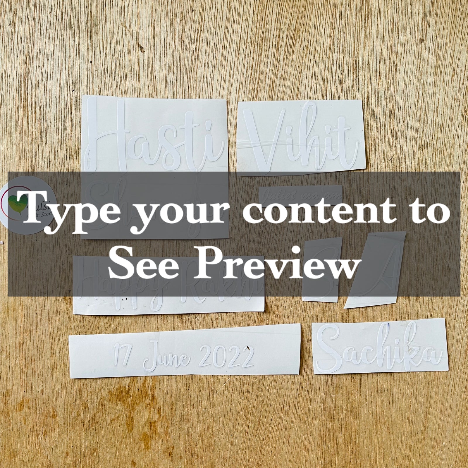 Custom Vinyl Sticker Two Line - White – Tulsi Resin Store