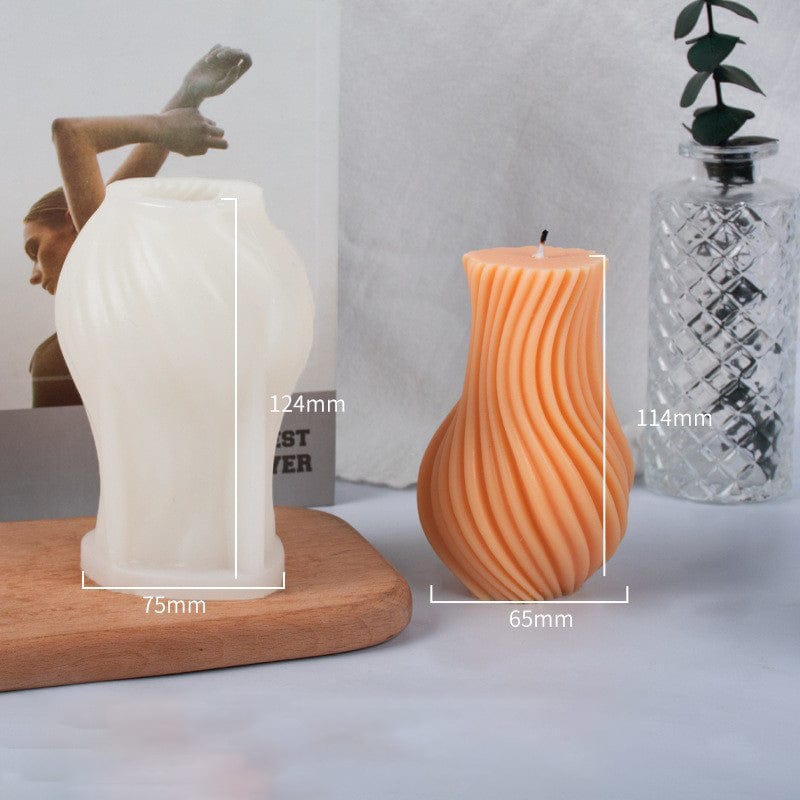 Twisted Ribbed Vase Shape Candle Mould