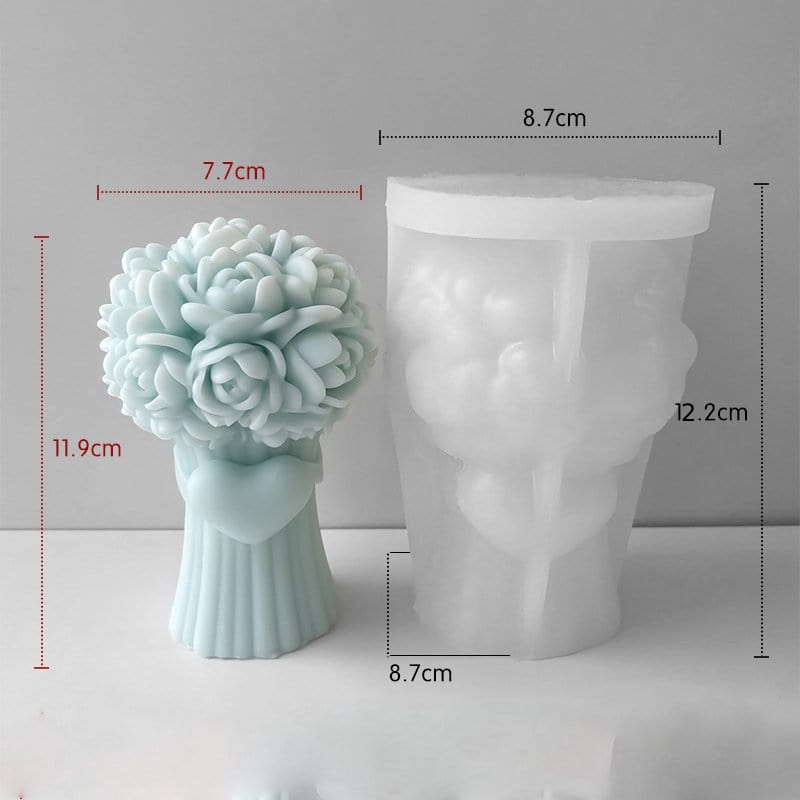 Bouquet Candle Mould (E)- Rose Heart