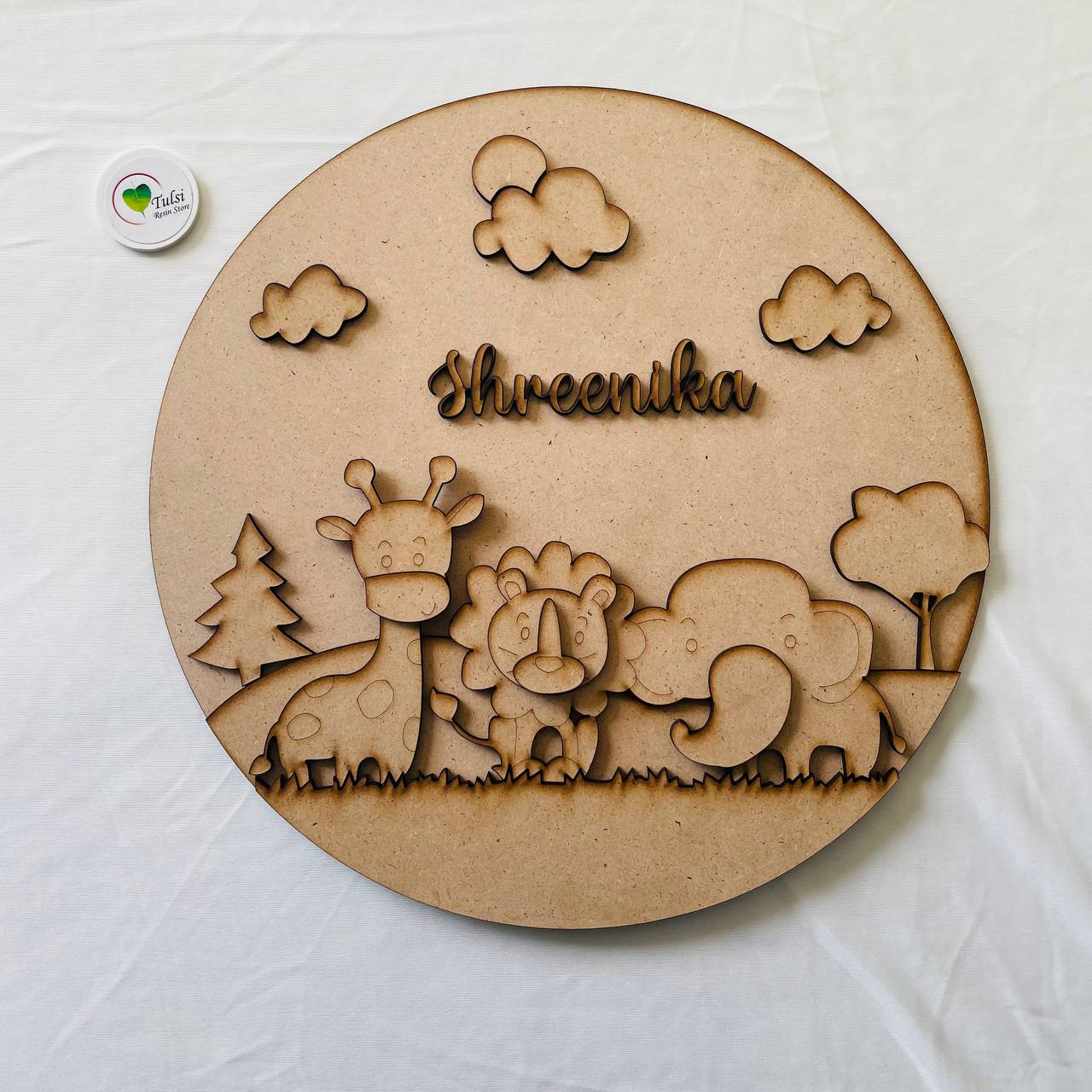 Customize MDF Kids Nameplate - Animal Theme