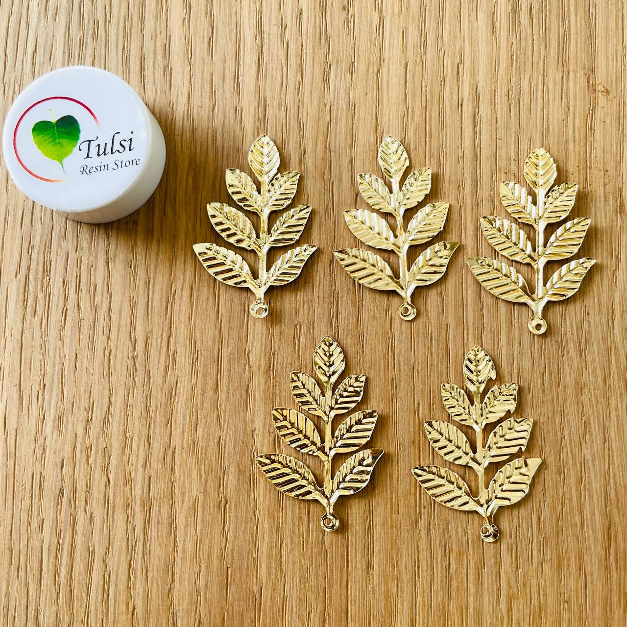 5 Pcs Metal Leaf Charm (L)