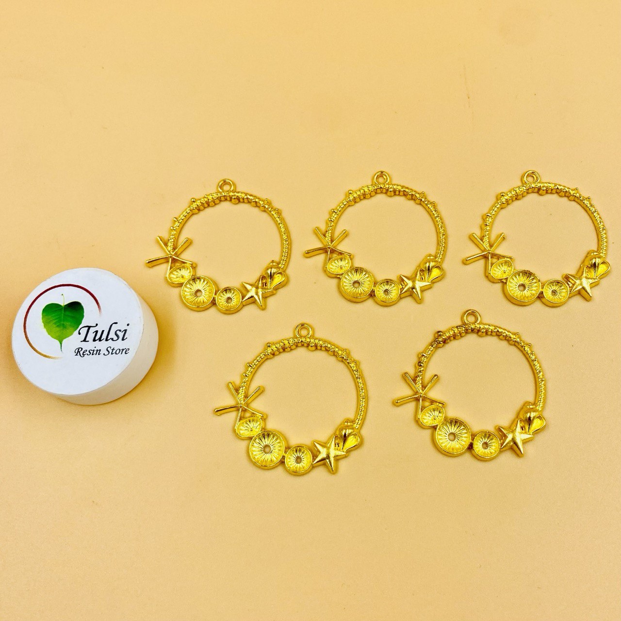 Designer Gold Bazel - F (5 Pcs)