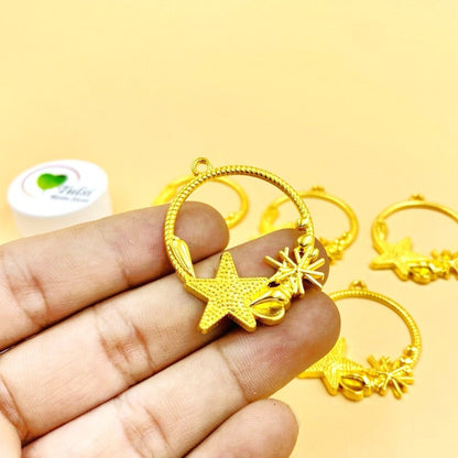 Designer Gold Bazel - E (5 Pcs)