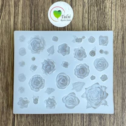 Pink Rose Mould (I) - 32 Cavity