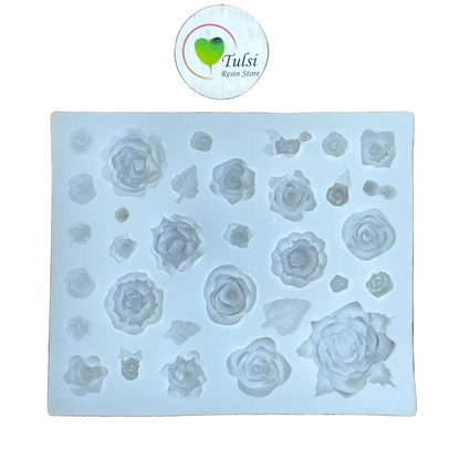 Pink Rose Mould (I) - 32 Cavity