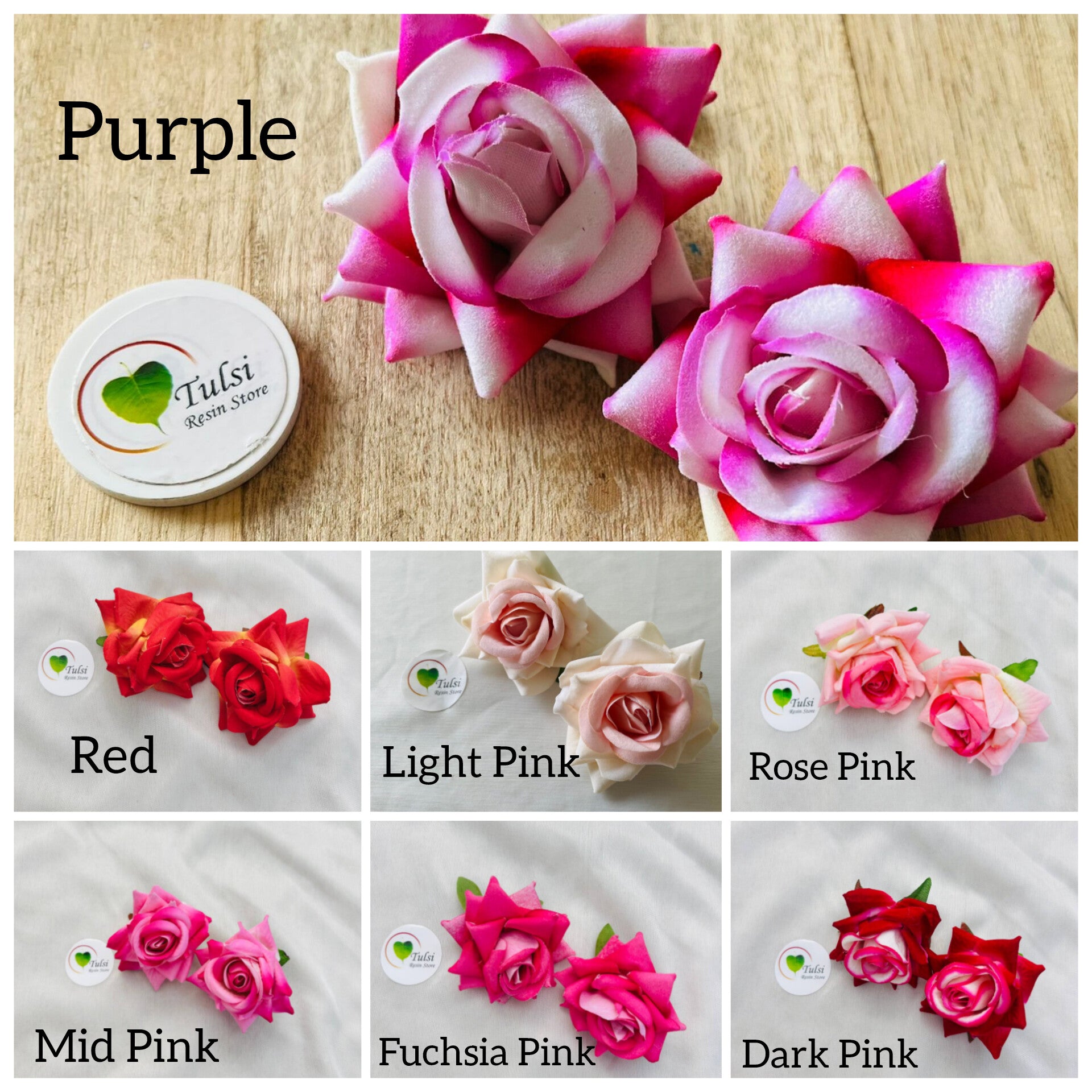 Shaded Rose Artificial Flower (2 Pcs)