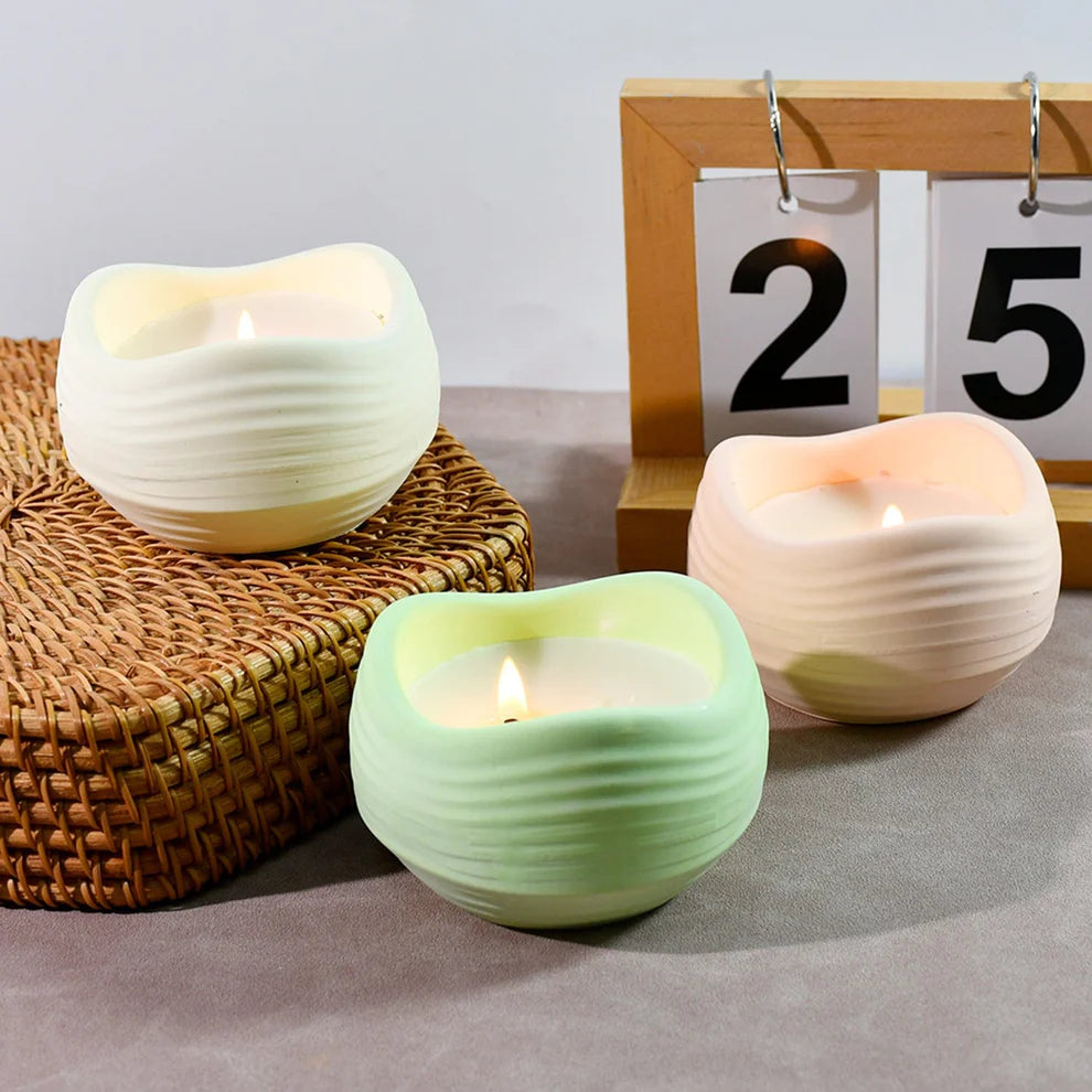 Waves Round Candle Holder Mould