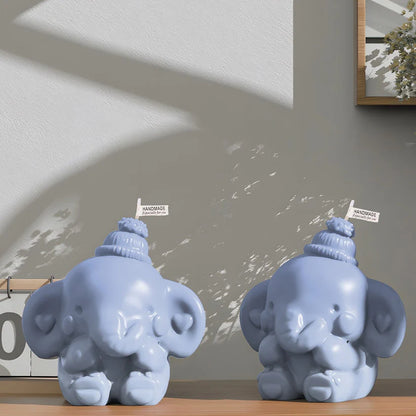 3D Baby Elephant Candle Mould