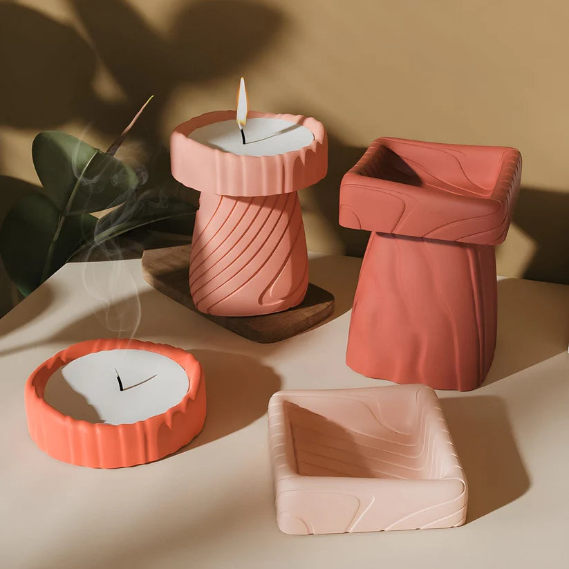 Texture Line Vase Candle Mould (H)