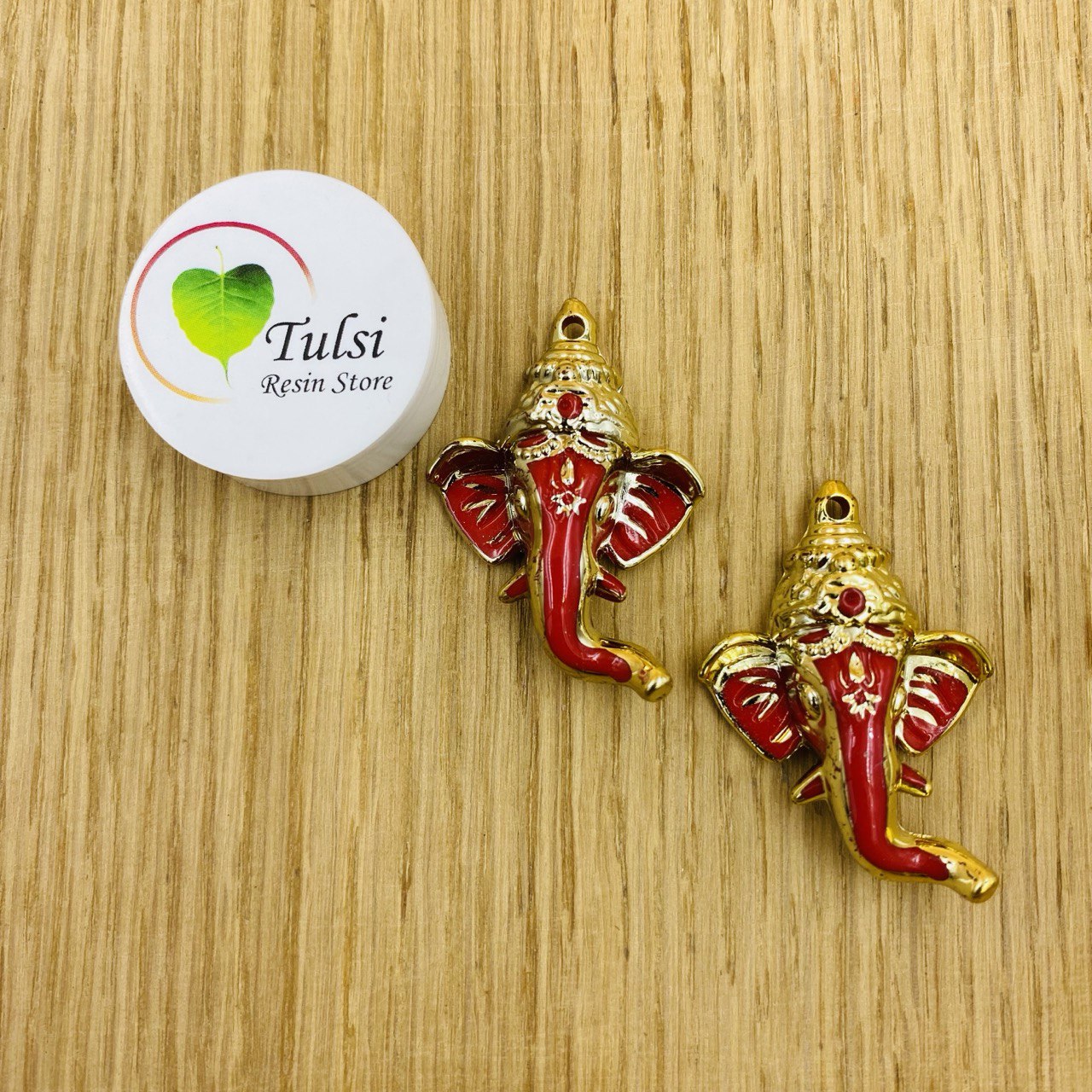 3D Small Red Golden Ganesha (2 pcs)