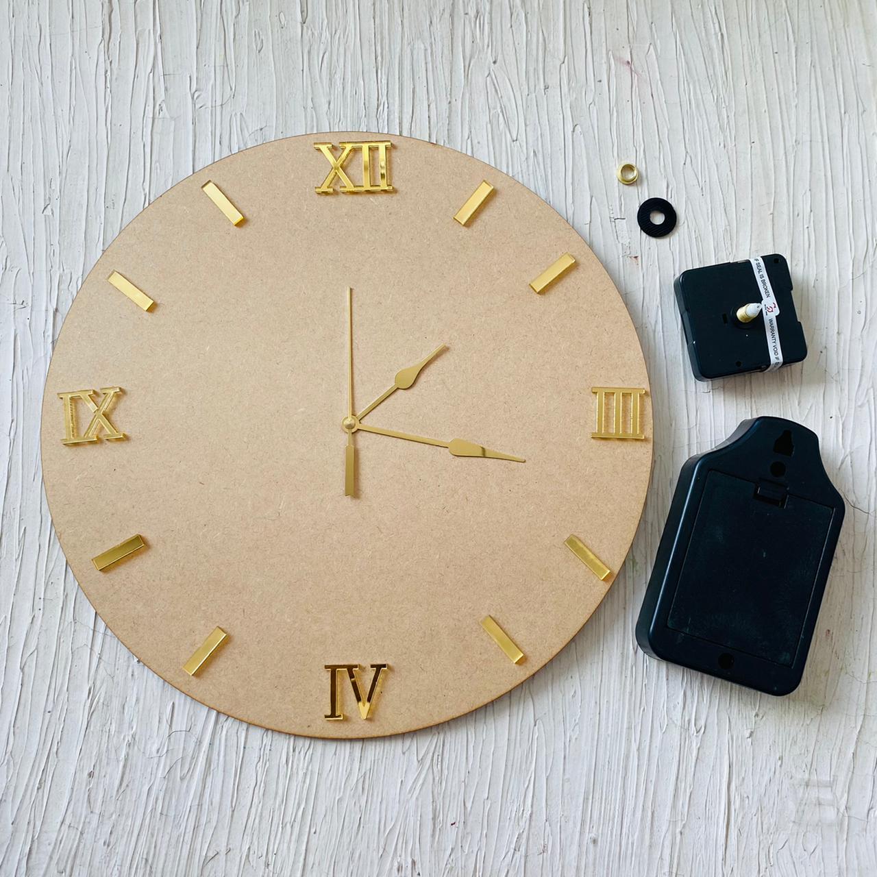 12" MDF Clock Set With Numbers