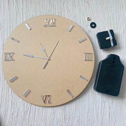 12" MDF Clock Set With Numbers