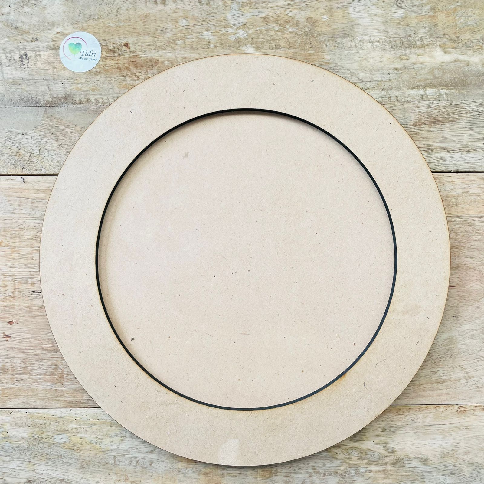 12” MDF round wall mural with hook | Tulsi Resin