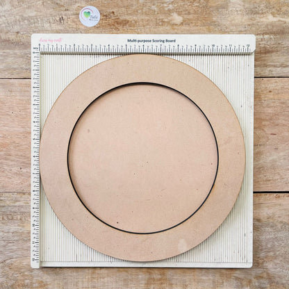 12” MDF round wall mural with hook 2 | Tulsi Resin