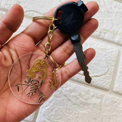 Round Keychain Base 2 | Tulsi Resin