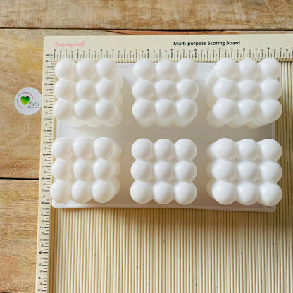 6 Cavity White Bubble Candle Mould