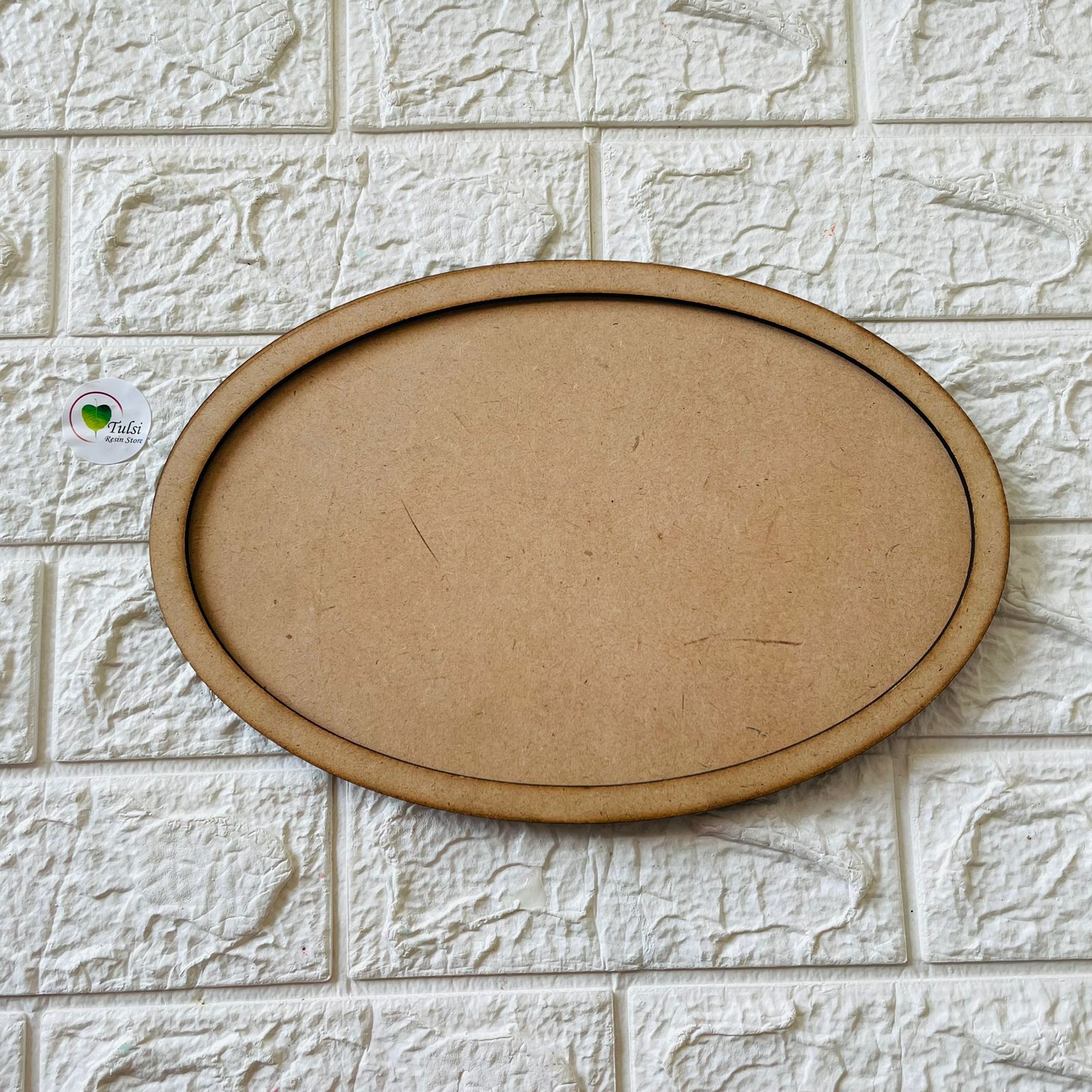 8" by 12" Oval Base with Border 1 | Tulsi Resin