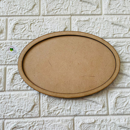 8" by 12" Oval Base with Border 1 | Tulsi Resin
