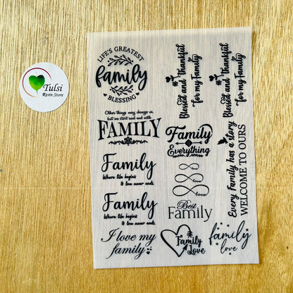 A6 Insert Sheet - Family Caption