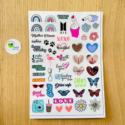 Aesthetic White Sticker Sheet