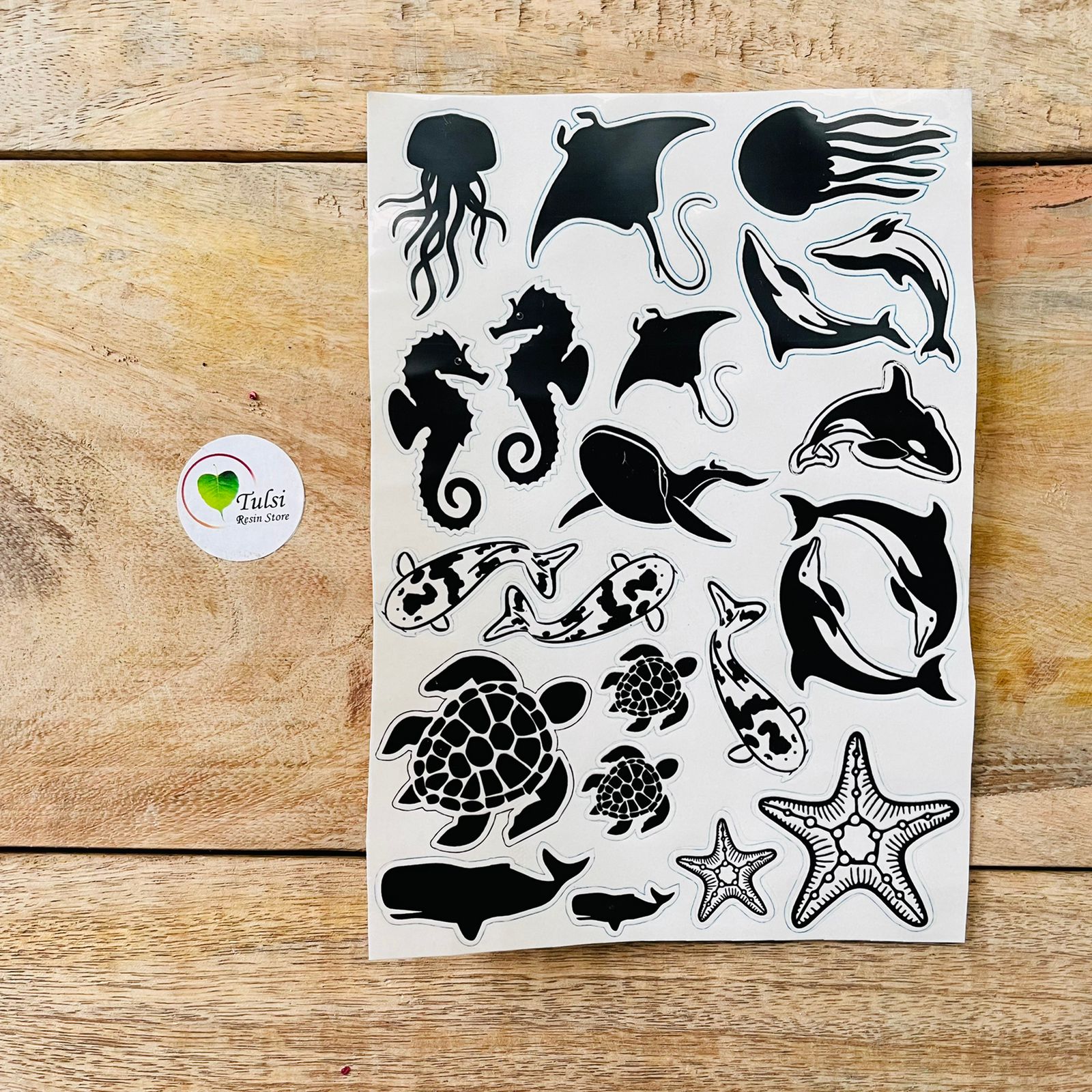 Black Sea Creature Sticker Sheet