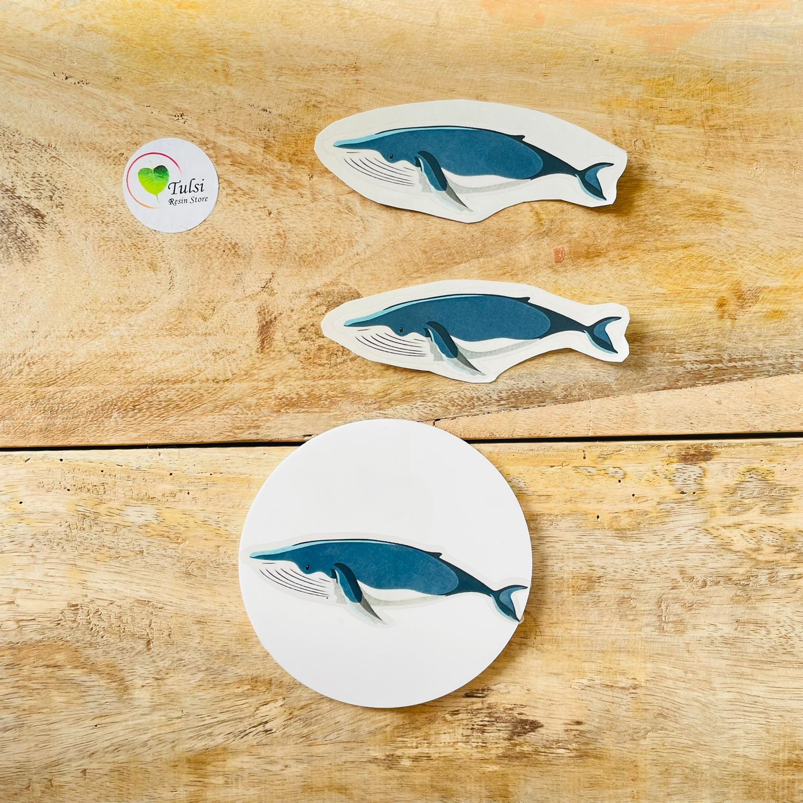 Blue transparent fish sticker – Tulsi Resin Store