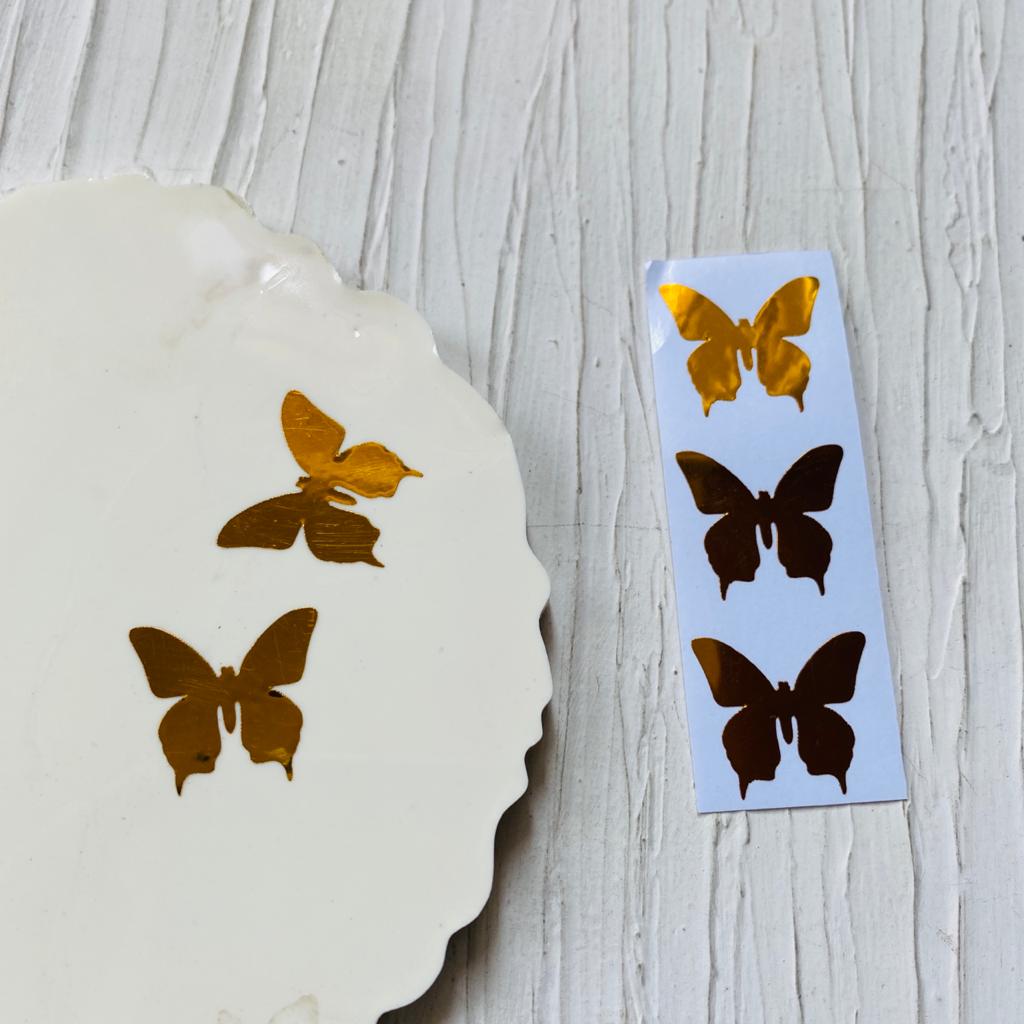 Vinyl Sticker - Small Butterfly Gold Sticker (6)