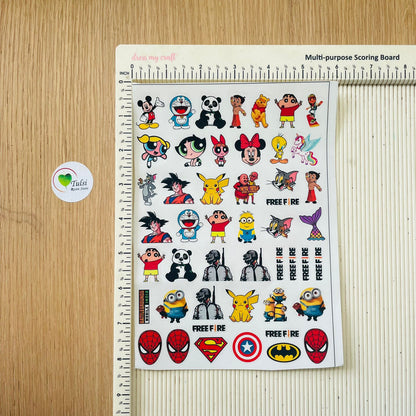 Colourful Cartoon Sticker Sheet