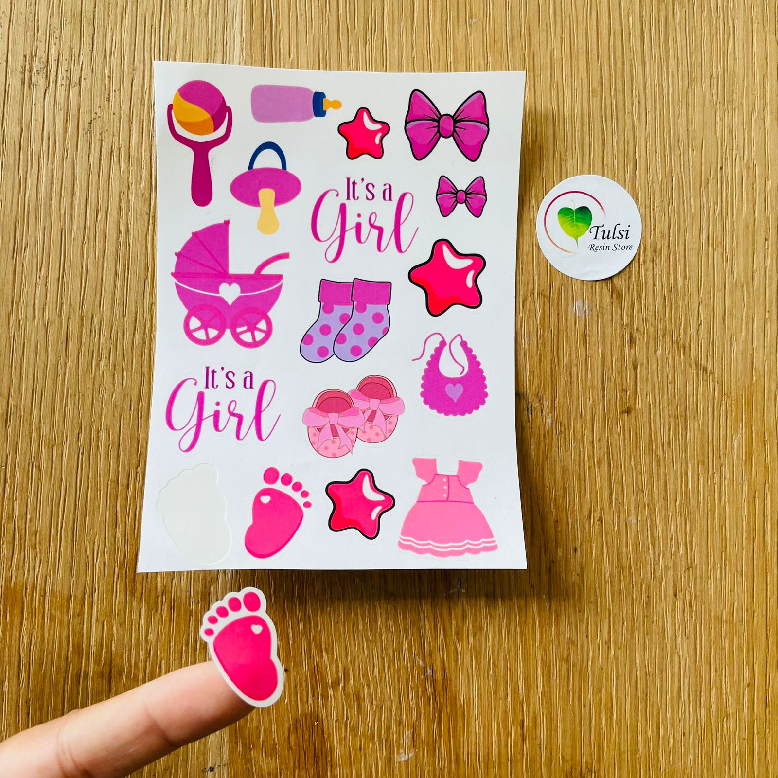 Colourful Sticker Sheet - It's a Girl