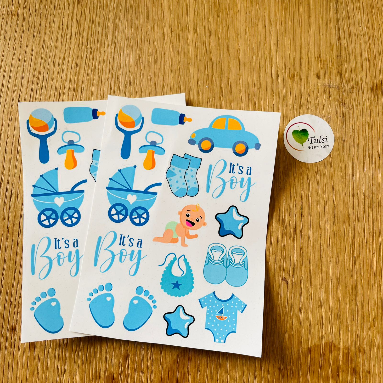 Colourful Sticker Sheet - It's a boy – Tulsi Resin Store