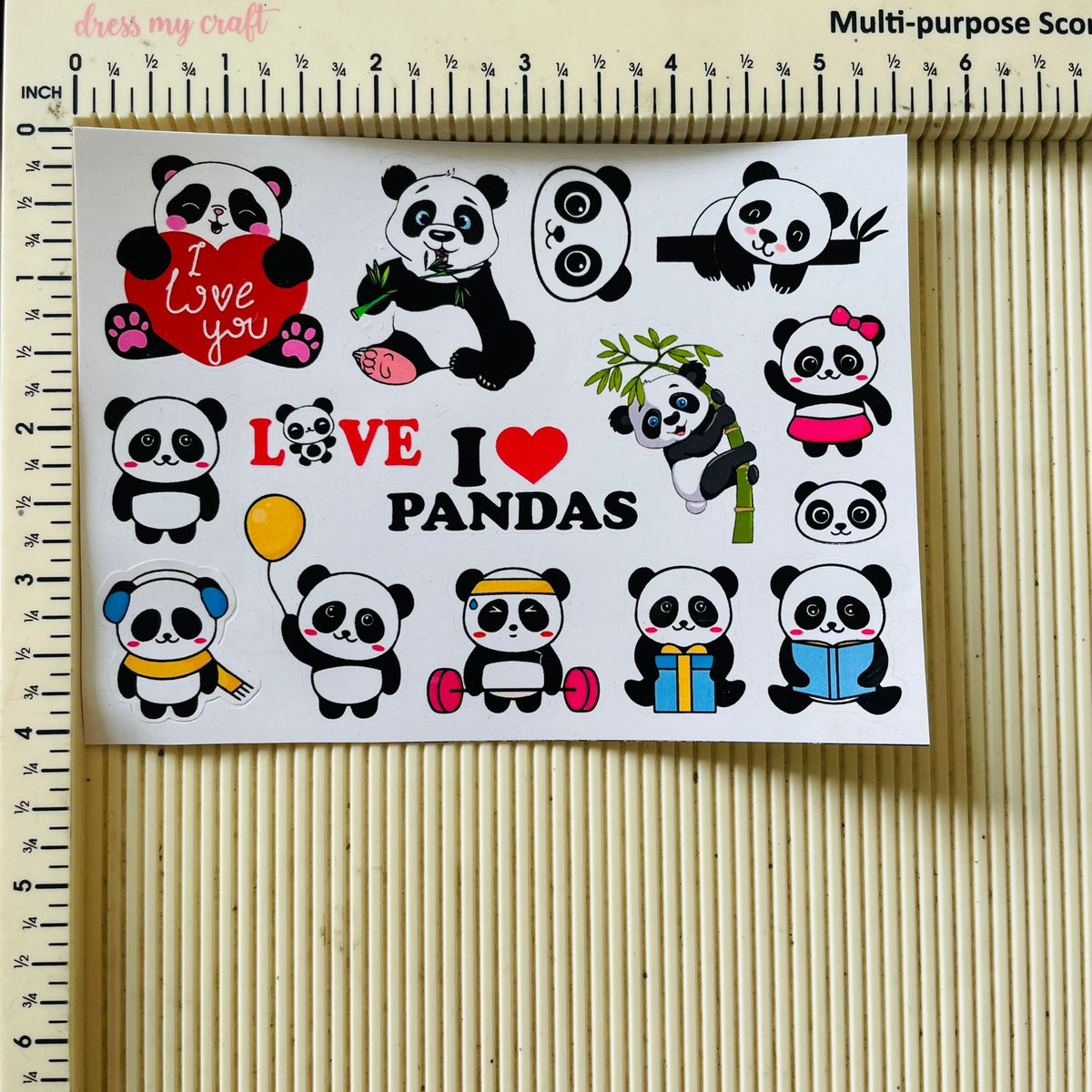 Colourful Sticker Sheet Panda Tulsi Resin Store