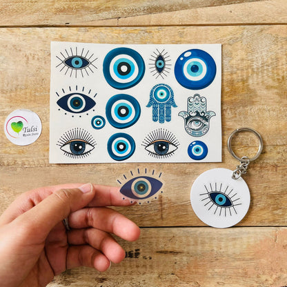 Colourful Evil Eye Sticker 2 | Tulsi Resin